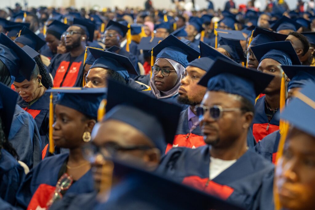 A cross-section of matriculating students at the Ladi Kwali Conference Centre, Abuja.
